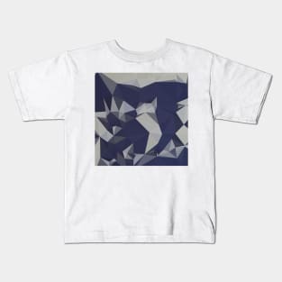 Cool Black Blue Abstract Low Polygon Background Kids T-Shirt